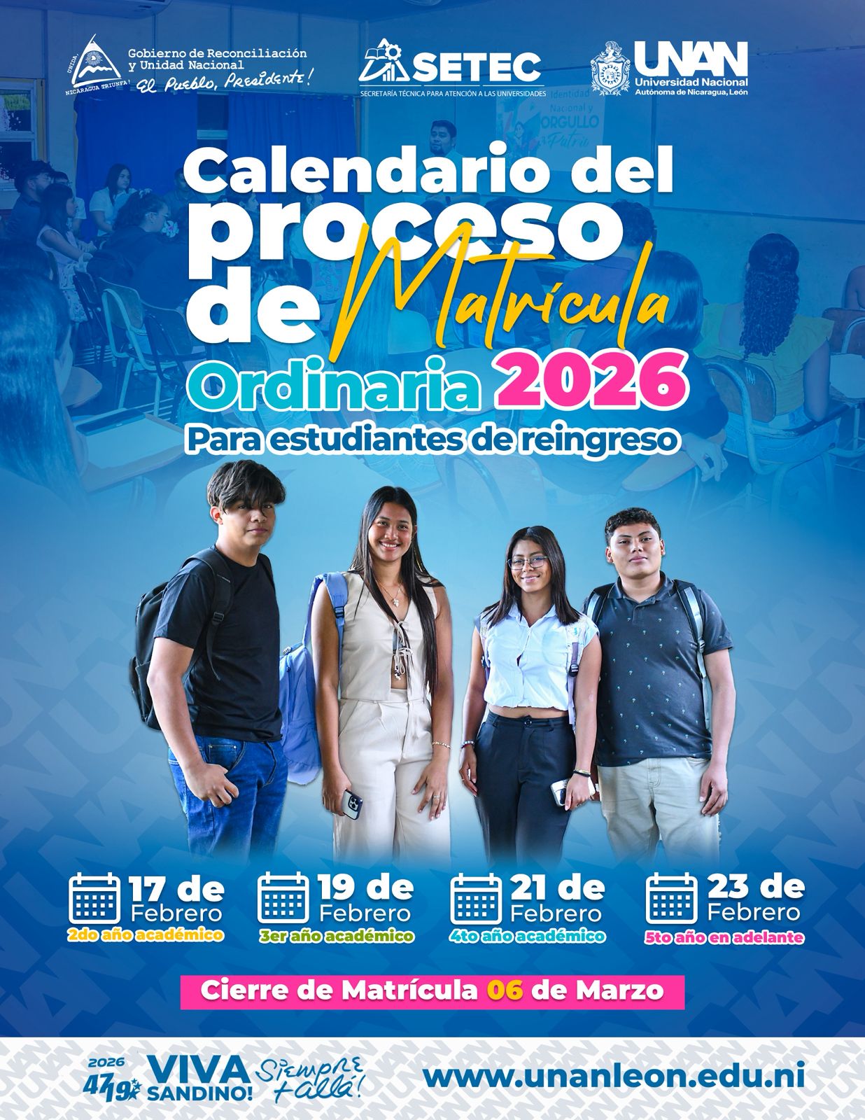 Periodo matrículas UNAN-León
